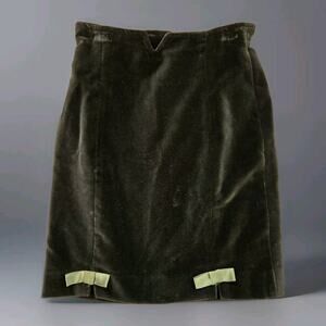 Monna‎ Lisa Velvet Vtg Girls Skirt Emerald Green Size 8